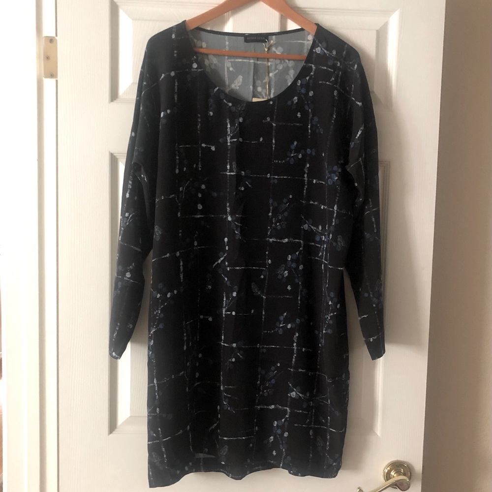 STINE GOYA Black and Blue Patterned Dress